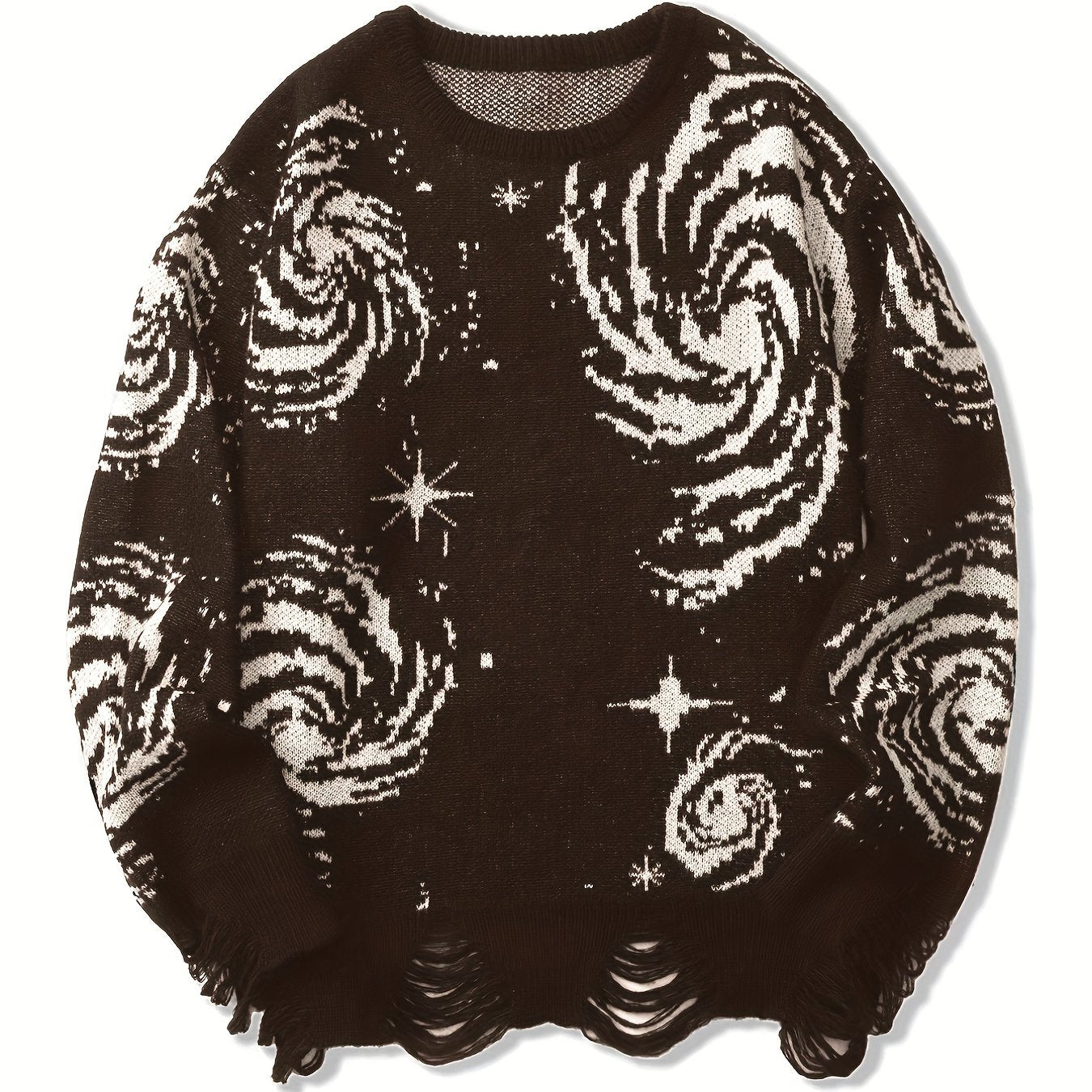Men's Knit Sweater with Starry Graphic Print Plus Size Casual Pullover