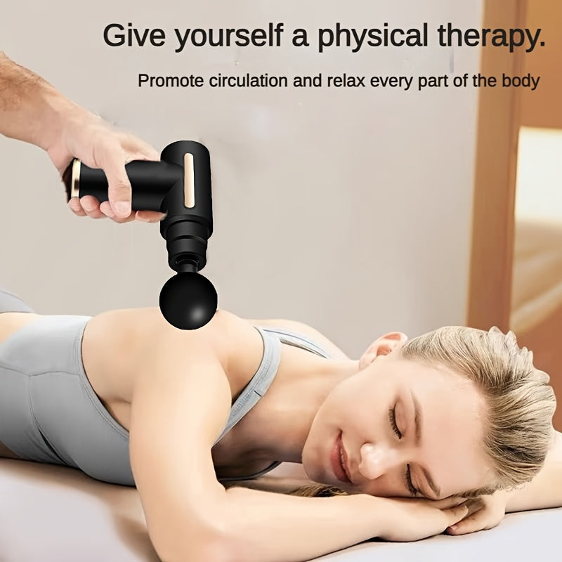 Yengil vaznli USB orqali zaryadlanadigan tananing yog' massaj qiluvchi qurilmasi, LED displey va 4 ta almashtiriladigan bosh bilan, erkaklar va ayollar uchun mo'ljallangan. Litiy polimer batareyasi bilan ultra-ovozsiz fasya quroli o'z ichiga oladi.