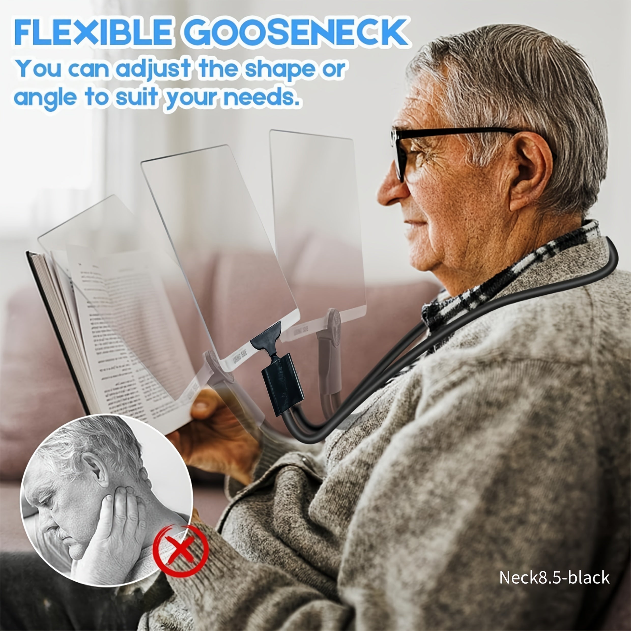 Hands-Free Magnifying Glass with 21.59cm Screen for Reading Sewing Inspection