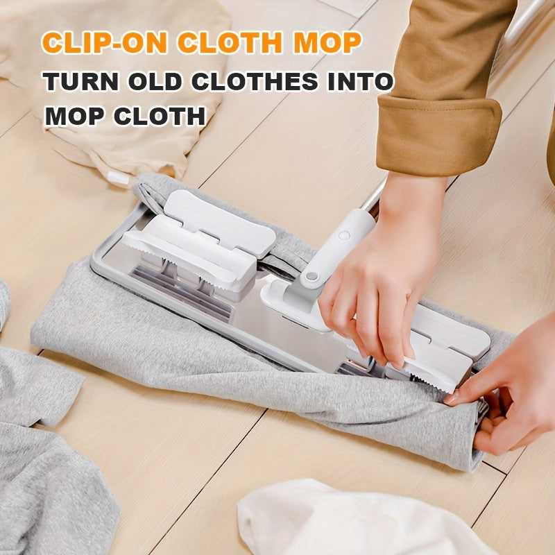 Ko'p funksiyali nam va quruq tekis mopu - zanglamas po'lat va plastikdan tayyorlangan, pol, devor, yotoq xonalari, yashash xonalari va hammomlarni tozalash uchun ideal