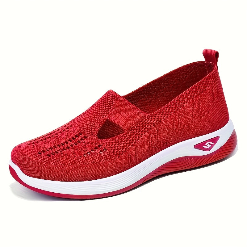 Ayollar uchun slip-on krossovkalar - Havo o'tkazuvchi mato, kauchuk taglik, past-to'plam, barcha mavsumga mo'ljallangan poyabzal