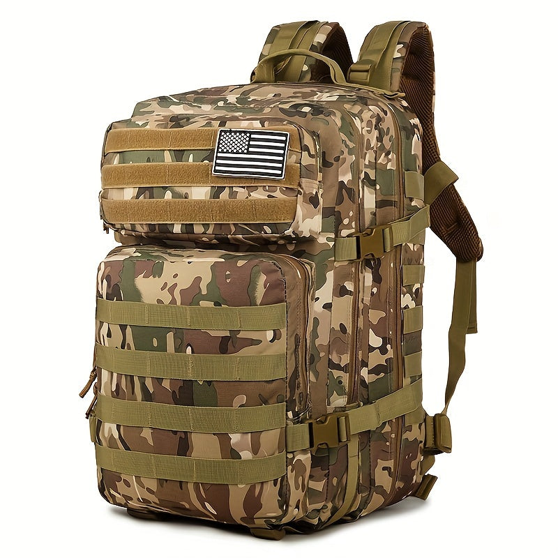 45L Tactical Backpack Water-Resistant Oxford Camo MOLLE for Hunting Camping Hiking Men Women