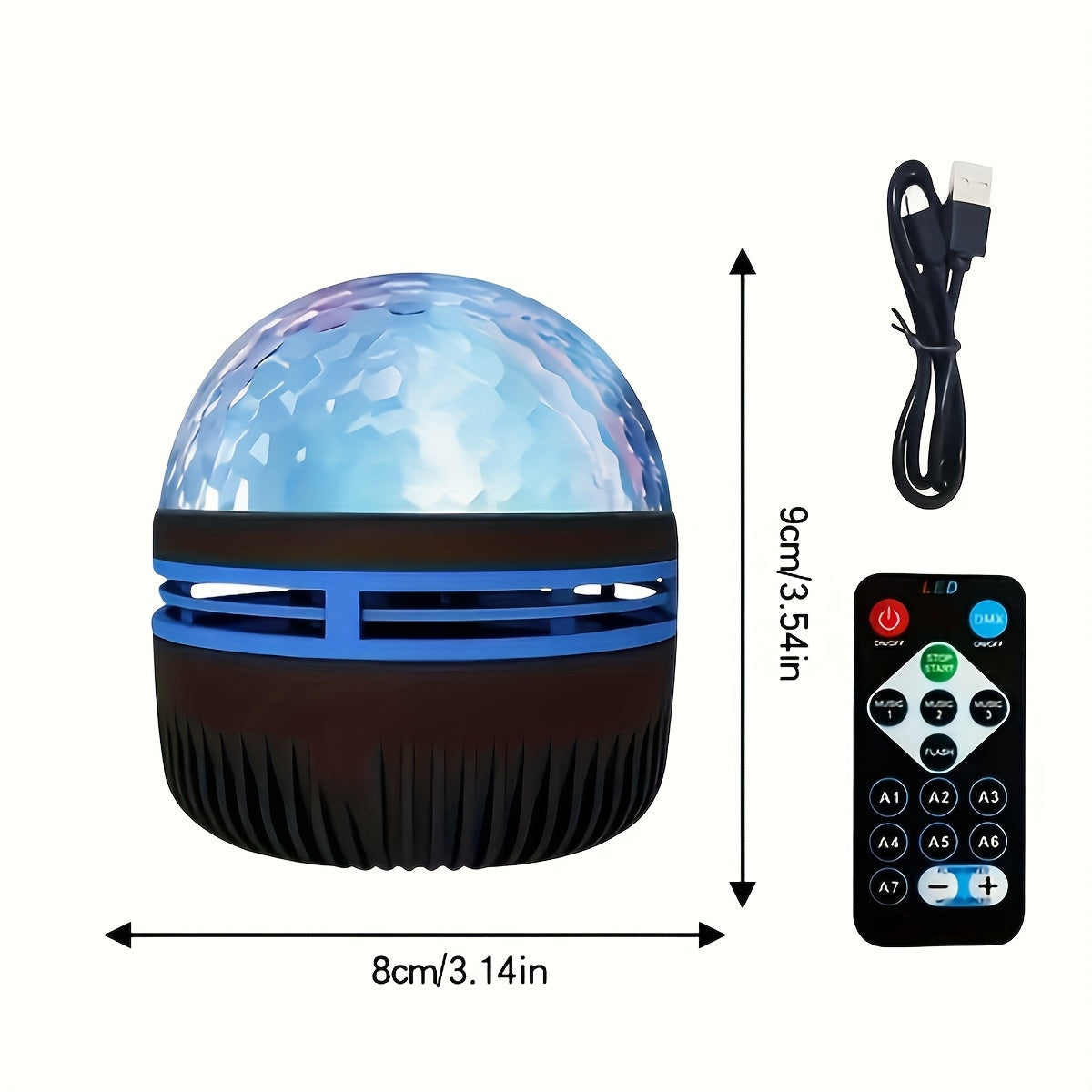 USB-Powered Projector Lamp with Remote Control RGB LED Aurora Effect for Bedroom Living Room Decor