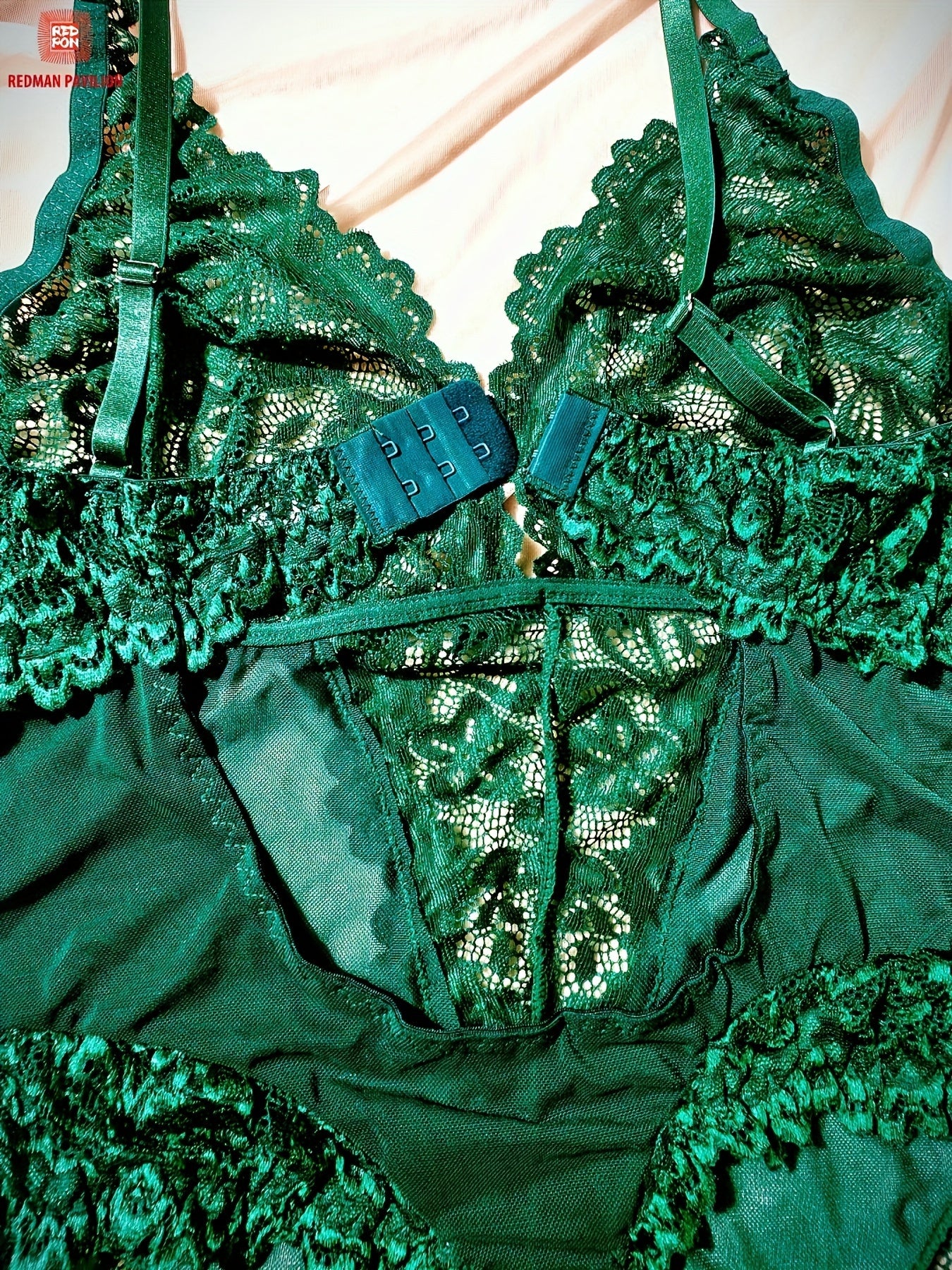 Женский кружевной боди с цветочным узором, с вырезом «сердце» и открытой спиной, зелёный, монокоррект