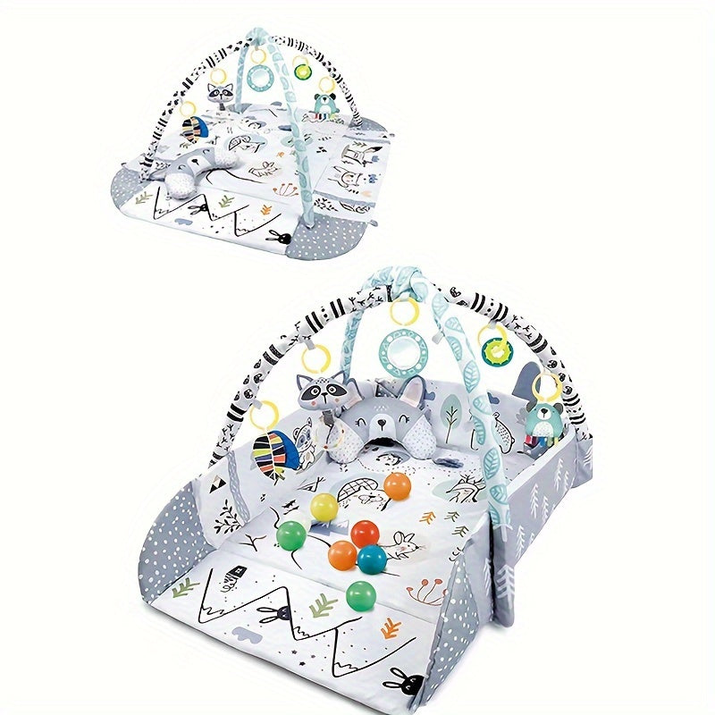 Baby Playmat with Safety Enclosure Pillow and Game Options for Infants and Toddlers