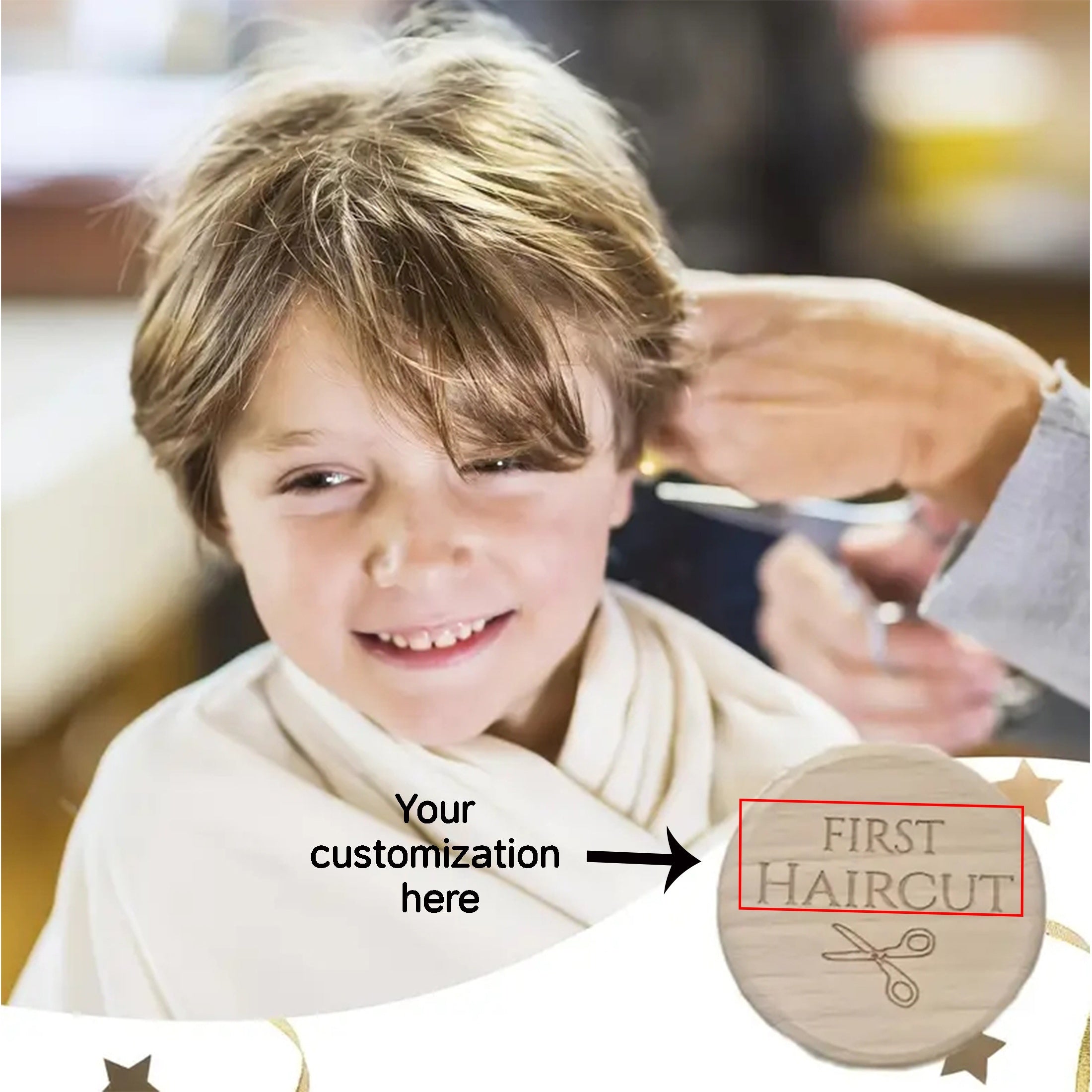 Set de caja de recuerdos de madera personalizada para el primer corte de cabello, hada de los dientes y almacenamiento de recuerdos del cordón umbilical