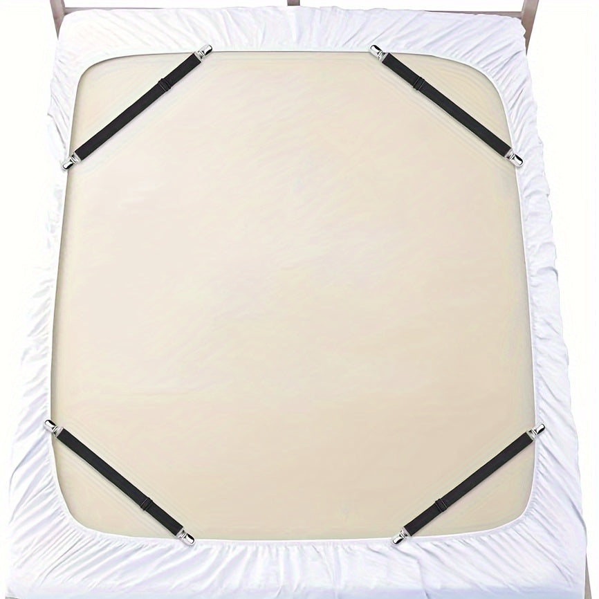 Set of 8 Adjustable Bed Sheet Clips Elastic Fasteners Fitted Sheet Suspenders