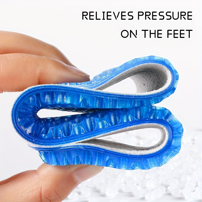 Unisex Silicone Honeycomb Insoles Shock Absorption Anti-Heel Pain Ultra-Soft