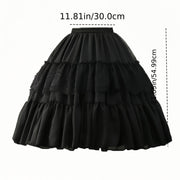 Falda petticoat estilo Lolita con cintura elástica, de poliéster suave, accesorio para cosplay o vestido de princesa