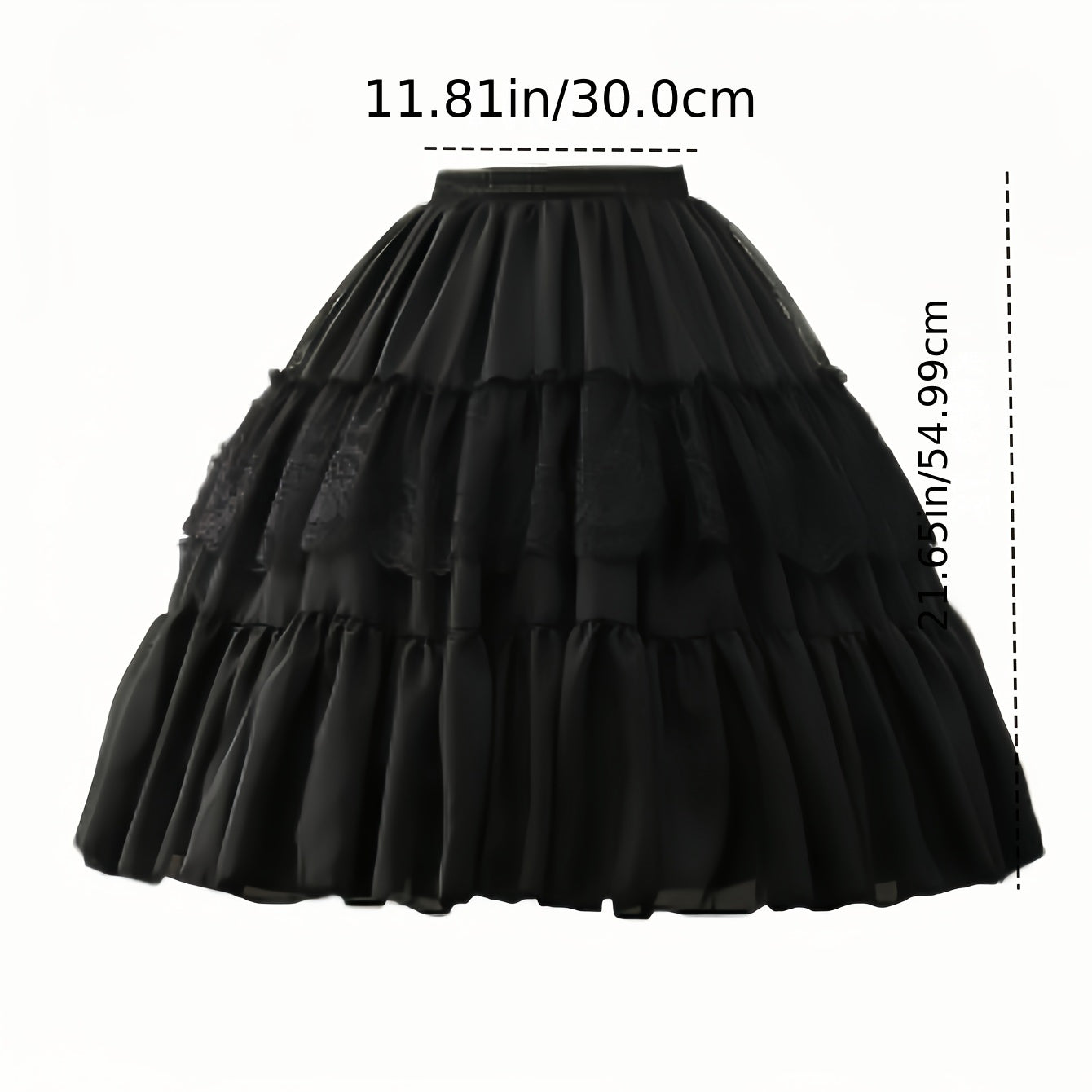 Falda petticoat estilo Lolita con cintura elástica, de poliéster suave, accesorio para cosplay o vestido de princesa