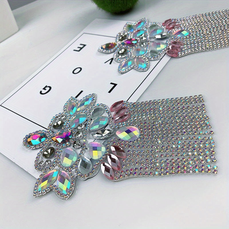 Unisex Glass Rhinestone Flower Applique for Wedding Dresses Shoes and Bags