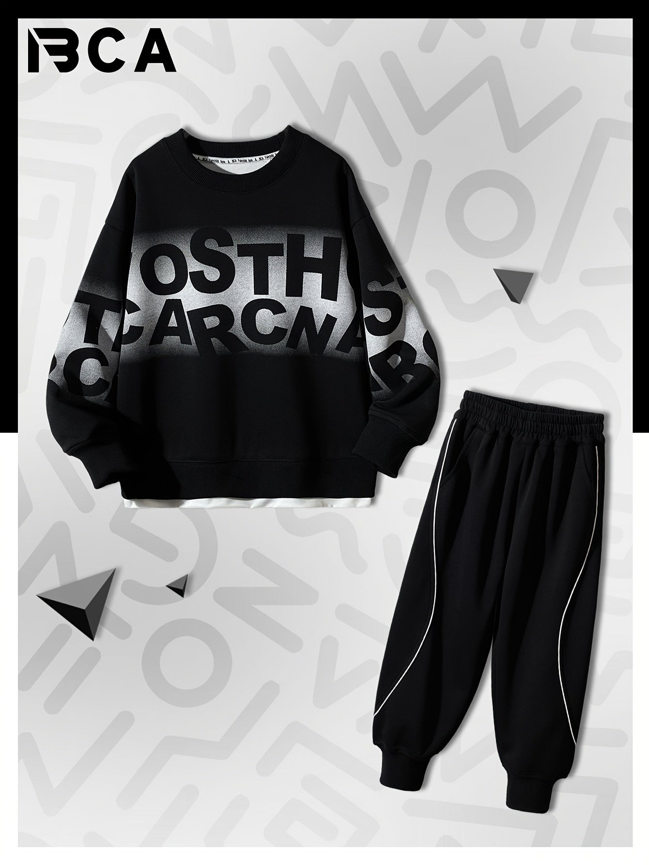 Boys' Cotton Blend Athletic Set Long Sleeve Sweatshirt and Joggers for Spring Fall