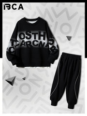 Boys' Cotton Blend Athletic Set Long Sleeve Sweatshirt and Joggers for Spring Fall