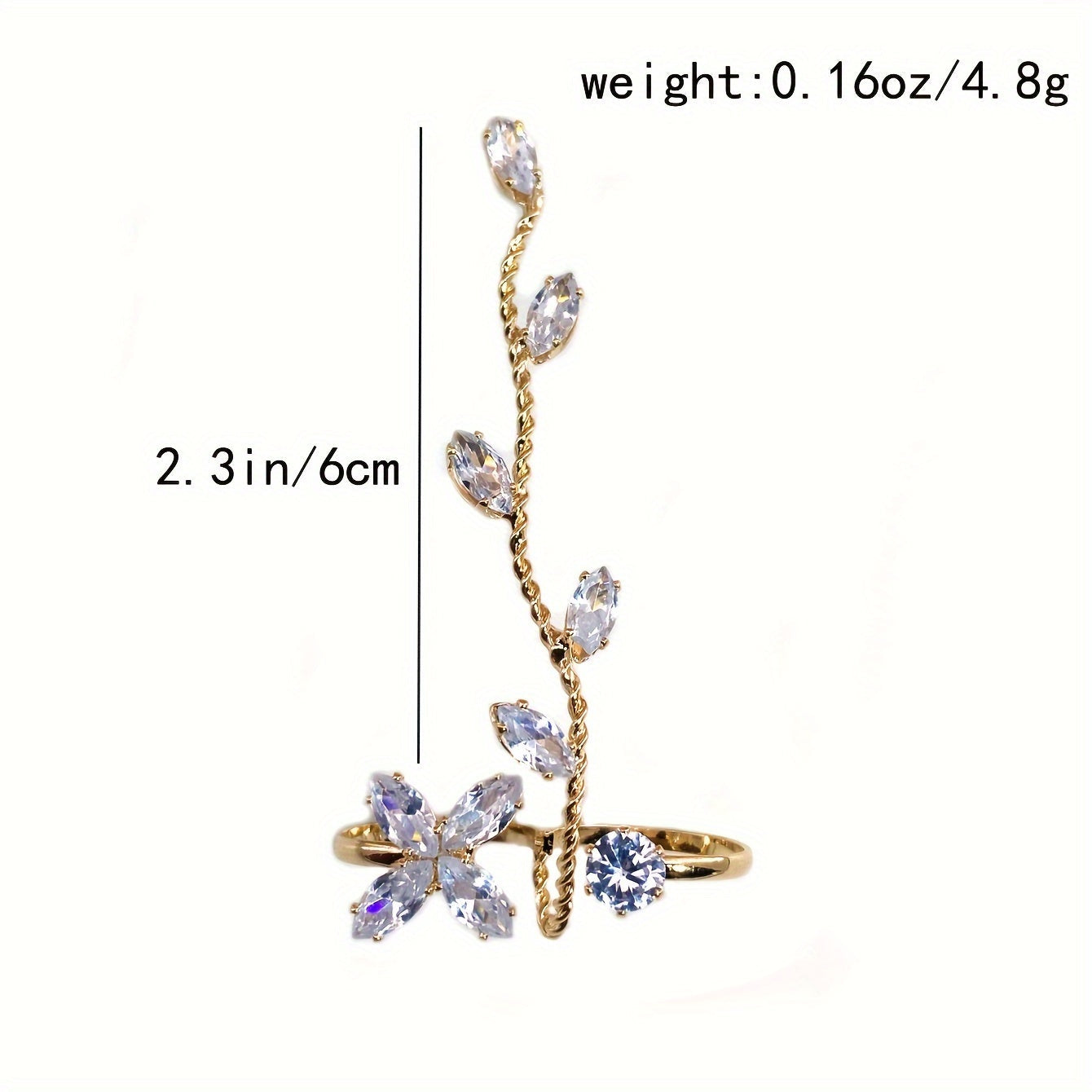 Ayollar uchun moslashuvchan oyoq zargarlik buyumlari bilan kubik zirkon bilan mis barmoqli uzuk