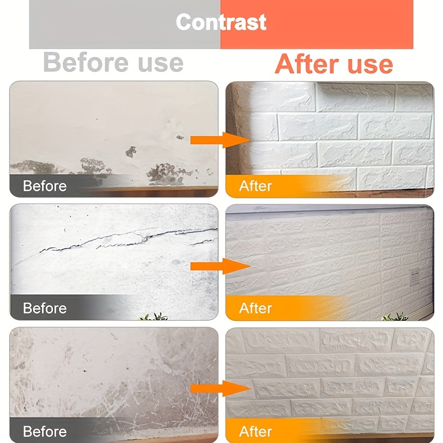 20 Self-Adhesive 3D Brick and Stone Vinyl Wall Stickers Waterproof for Living Rooms Bedrooms Offices