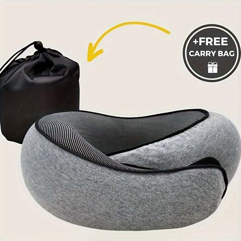 Memory Foam Neck Pillow for Travel Soft Support U-Shaped Cushion for Flights and Naps