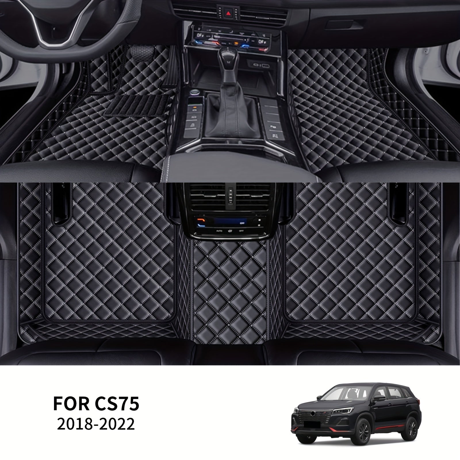 3D Faux Leather Car Floor Mats Set for SUV All-Weather Protection Durable