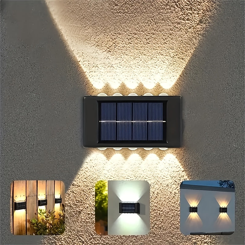 Paquete de 6/8 luces solares LED para cercas de jardín exteriores, a prueba de agua, para patio, muro y jardín
