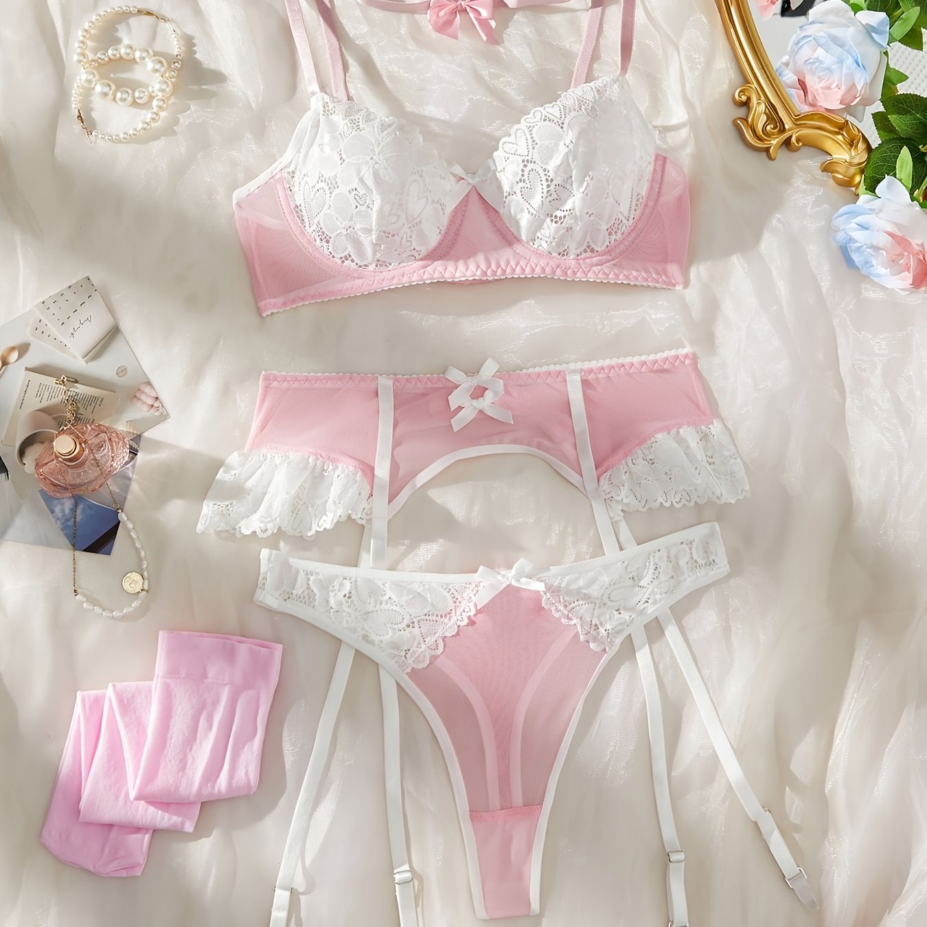 Women's Lingerie Set with Sexy Panties and Stockings for Women