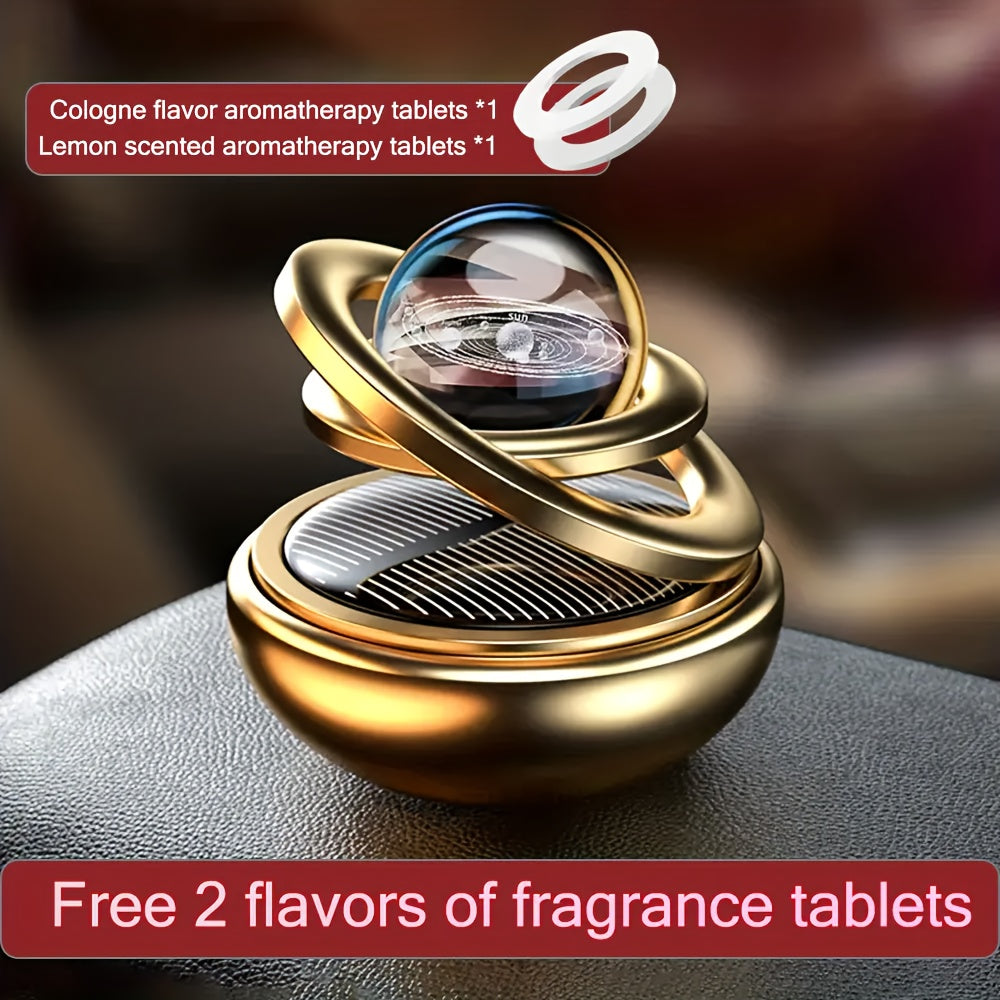 Ambientador de coche con energía solar, difusor de aromaterapia giratorio con perfume aromático para hombres y mujeres