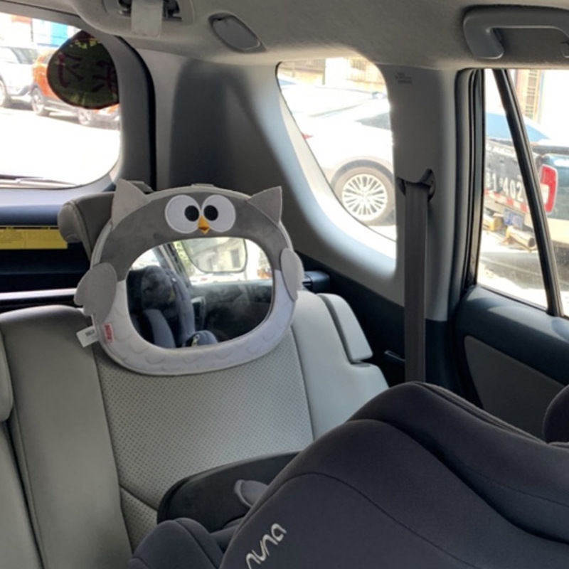Baby Car Mirror with Cartoon Owl Design for Safety and Entertainment