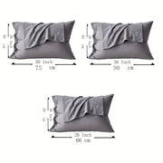 Paxta yostiq qopqog'i to'plami, oq va yashil, tugma yopilishi, yumshoq suvda yuvilgan, 32 ta