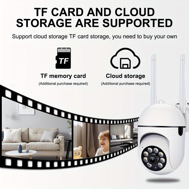 Smart Home Security Camera 1080P Panoramic PTZ Two-Way Audio Motion Detection