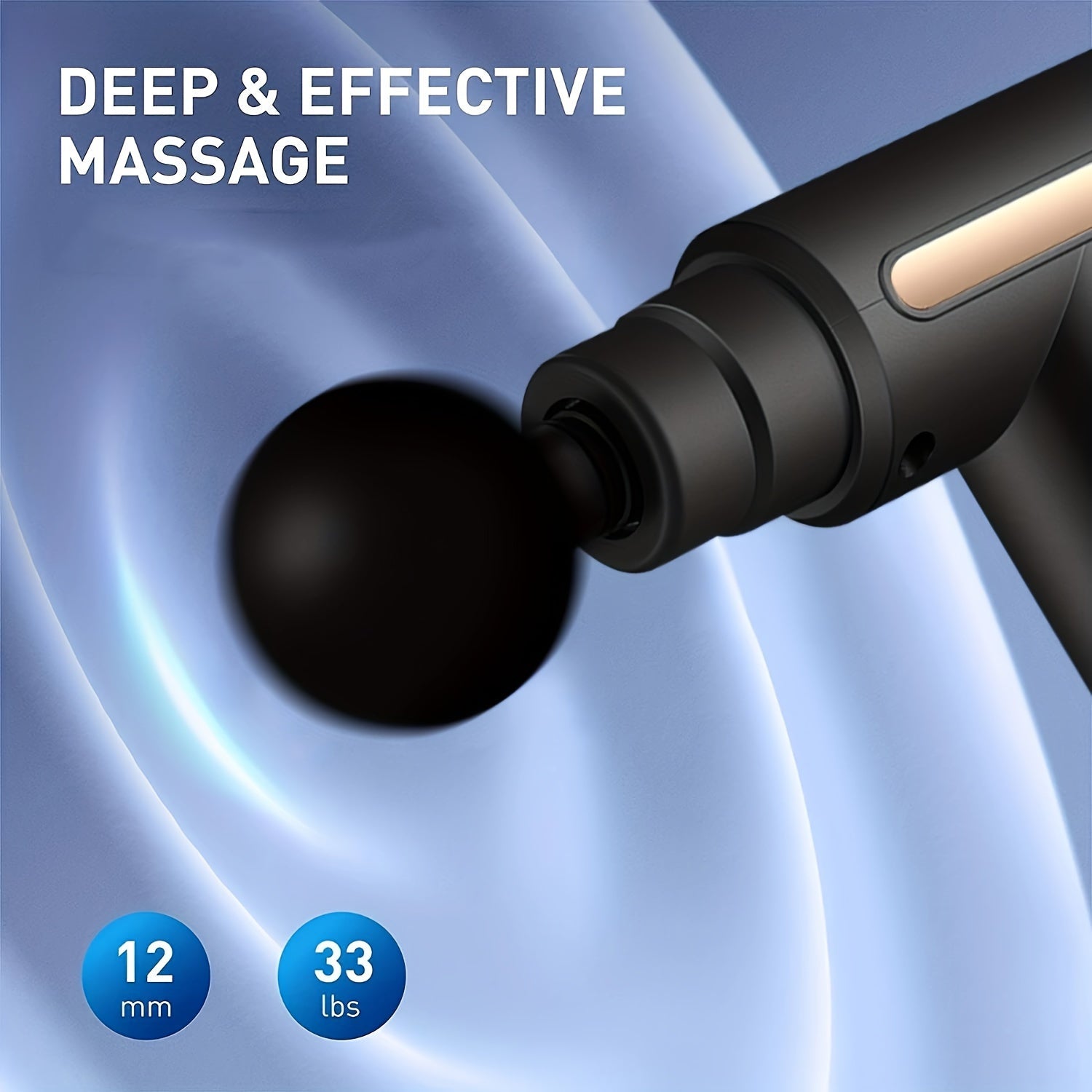 Portable Massage Gun with LED Touch Screen Rechargeable Lithium Battery 4 Interchangeable Heads Lightweight