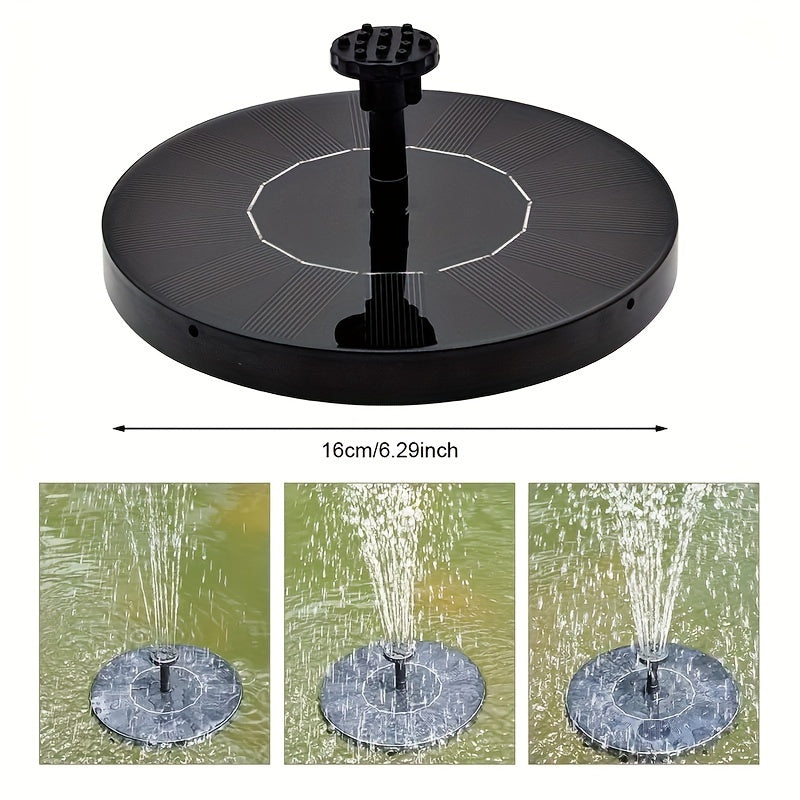 Solar Fountain Pump with LED Light Lithium Battery Garden Water Feature 7 Nozzle Modes