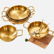 1 dona bilan zanglamas po'latdan yasalgan oltin ramen qozoni, issiq pot, sho'rva, qisqichbaqalar, dengiz mahsulotlari uchun mos - oshxona tayyorlash, restoran ta'minoti va oshxona anjomlari uchun ideal