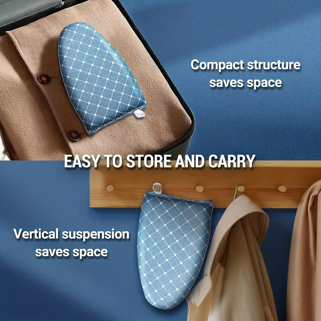 Mini Clothing Steamer Cover Anti-Heat Resistant Blue for Garment Steaming