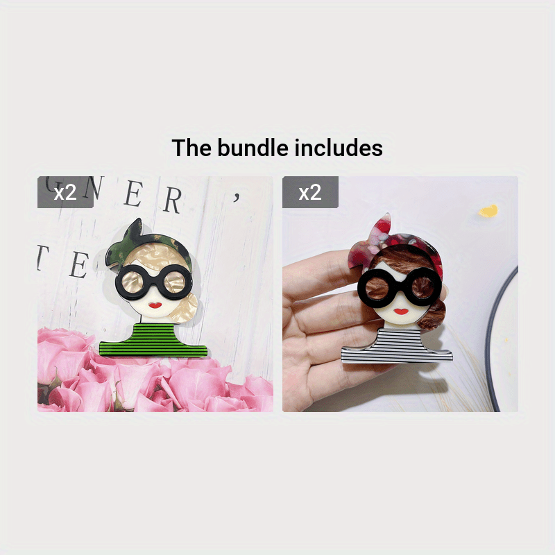 "Moda Ayol Shakli Badji Multfilm Akril Badji Shlyapalar, Ruksaklar, Kurtkalar, Ko'ylaklar, Sumkalar va Kiyimlar uchun Bezak Aksessuar sifatida"