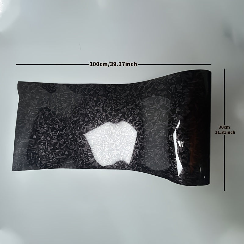 Envoltura de vinilo de fibra de carbono de alto brillo en plata 30×100cm para pegatinas de carrocería