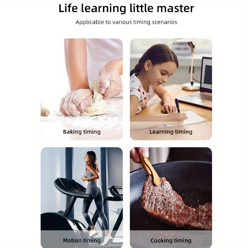 Katta LCD ekranli integratsiyalashgan magnit raqamli hisoblagich taymeri, ovqat pishirish, sport zallari, uchrashuvlar va yotoqxonalarda foydalanish uchun. 3 AAA batareyasi bilan ishlaydi (batareyalar kiritilmagan).