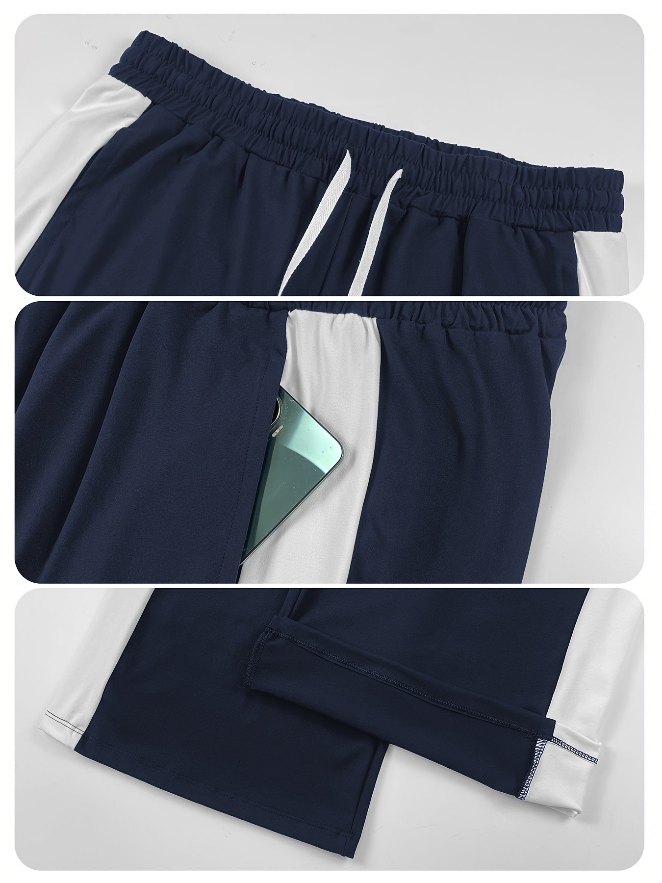 Women Wide Leg Pants Black and White Striped High-Waisted Drawstring