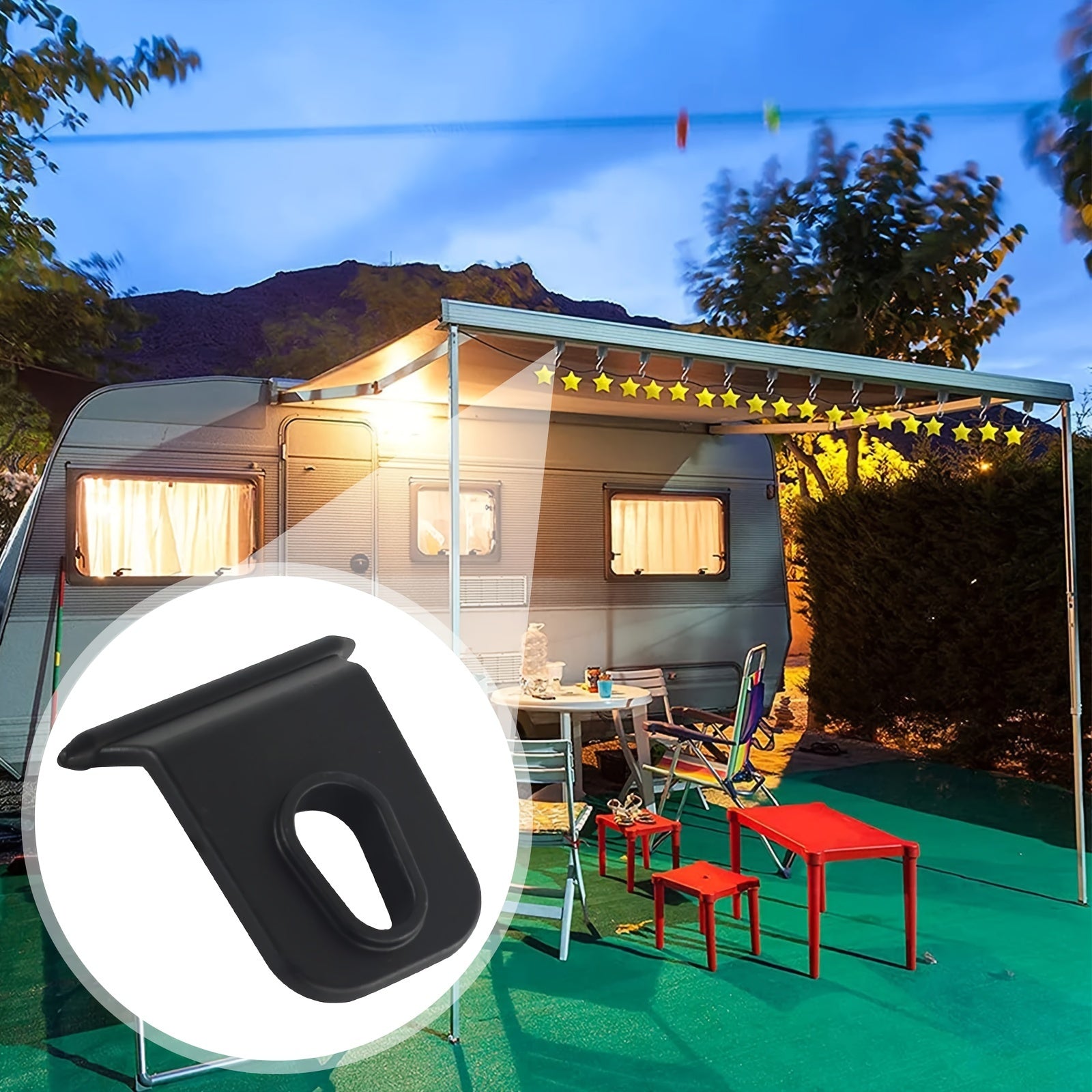 4Pcs 10Pcs RV Awning Hooks Ring Drying Rack Clips Plastic Outdoor