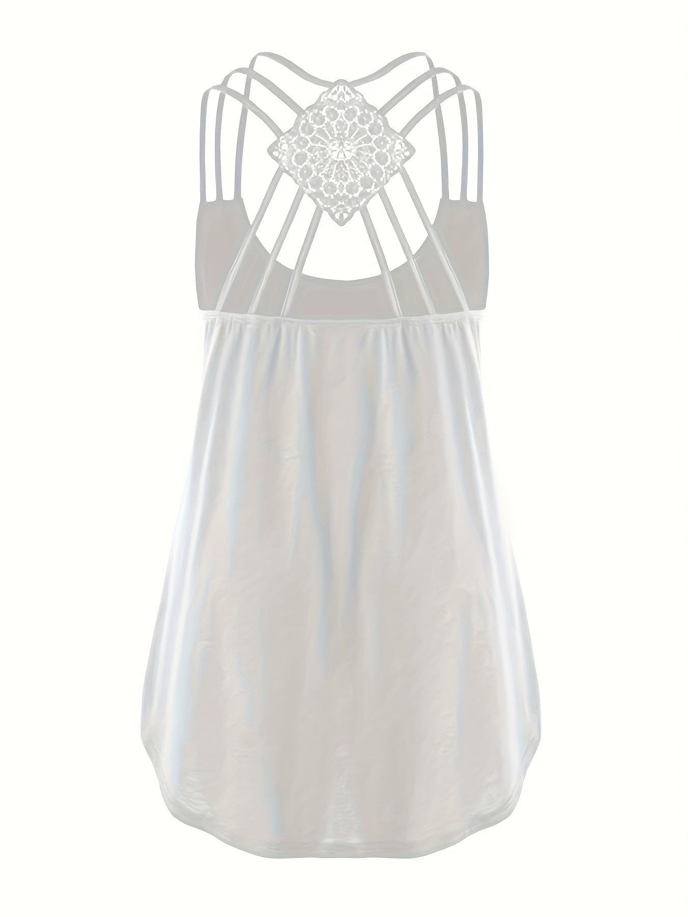 Top sin mangas de talla grande para mujer con encaje negro, casual, bohemio, verano