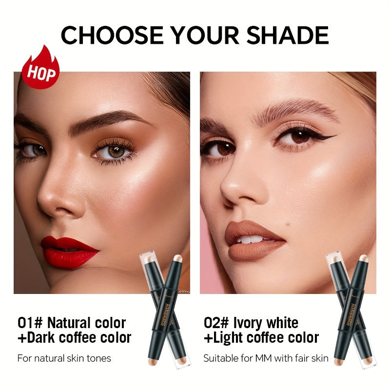 Dual-Headed Contouring Stick for Highlighting and Shading Nose and Face