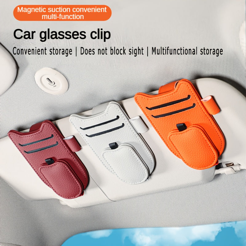 Ayollar uchun charm quyosh nuri himoyachisi va kliplar bilan mushuk quloqli dizayni bilan tashkil etuvchi