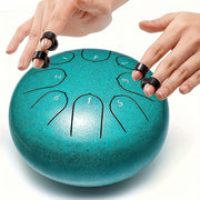 6-Inch Steel Drum with 8 Tones, Bag, Mallet, and Music Book for Meditation and Music Education