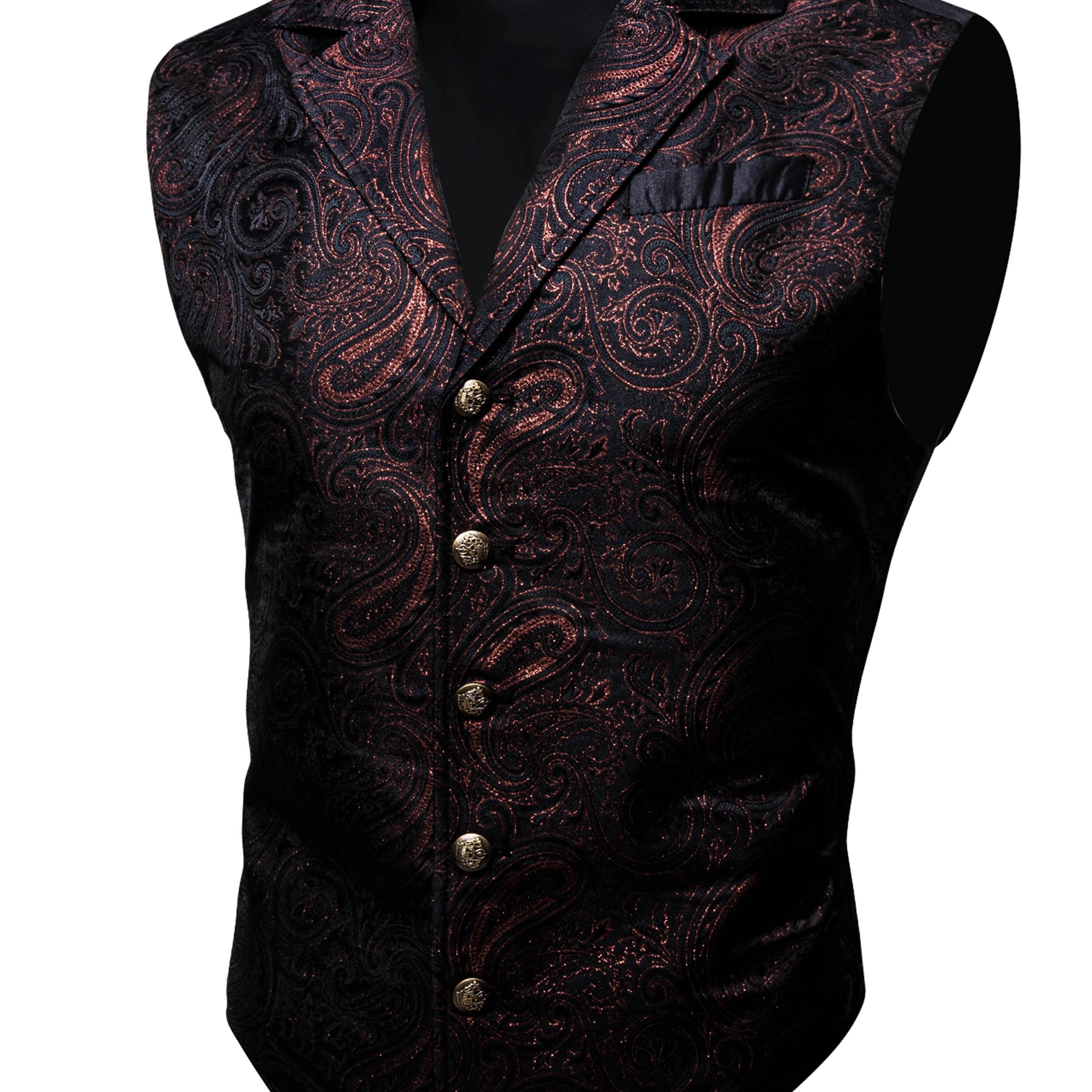 Large Green Satin Jacquard Floral Vest for Victorian Steampunk Gothic Events