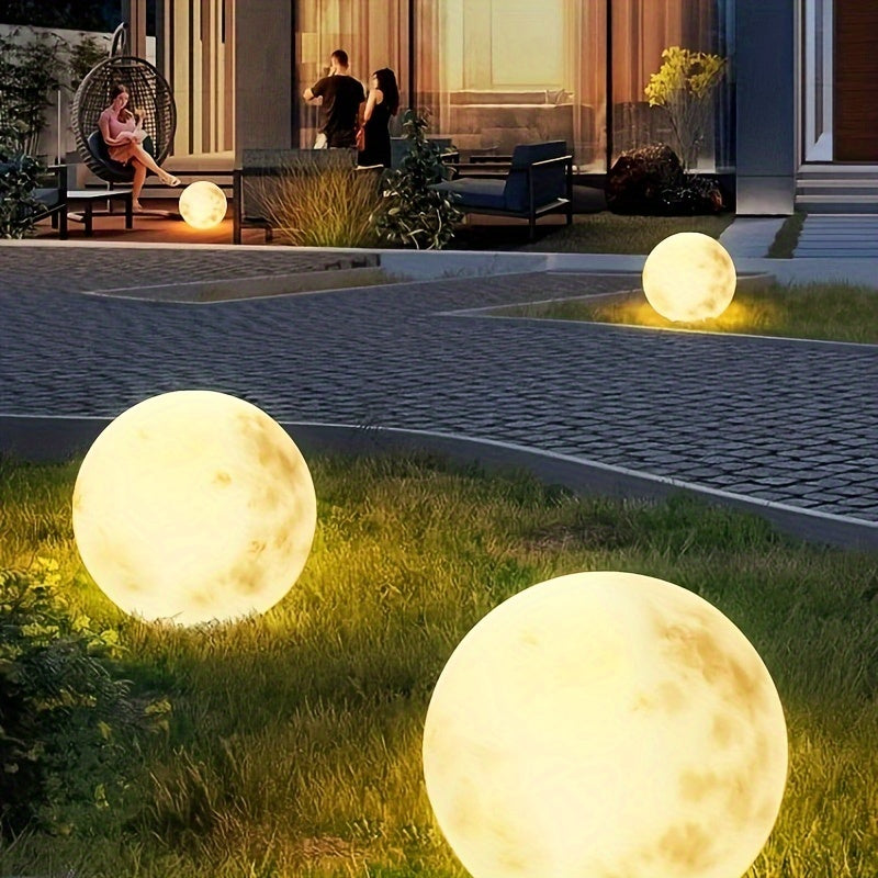 Luces de luna LED alimentadas por energía solar para jardín exterior patio con control remoto