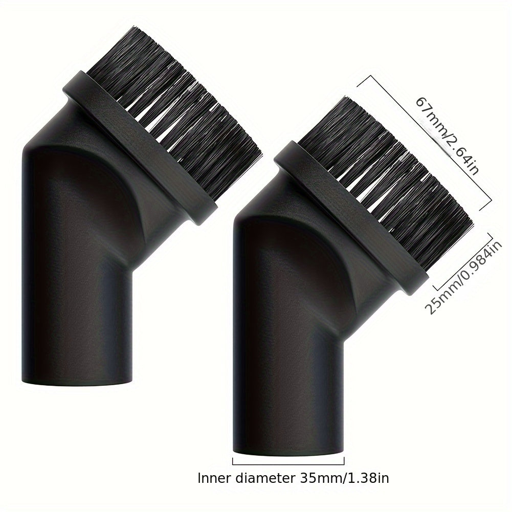 Set of 2 Vacuum Cleaner Attachment Brushes 35mm Sturdy Plastic Dust Removal