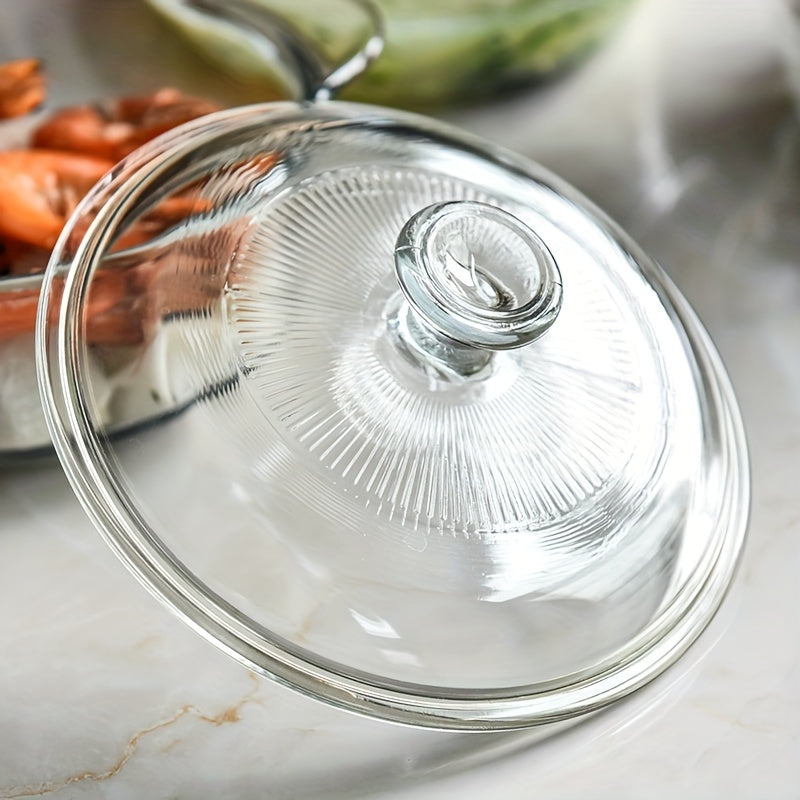 Glass Casserole Dish with Lid 28cm Diameter Oven Microwave Safe Bakeware