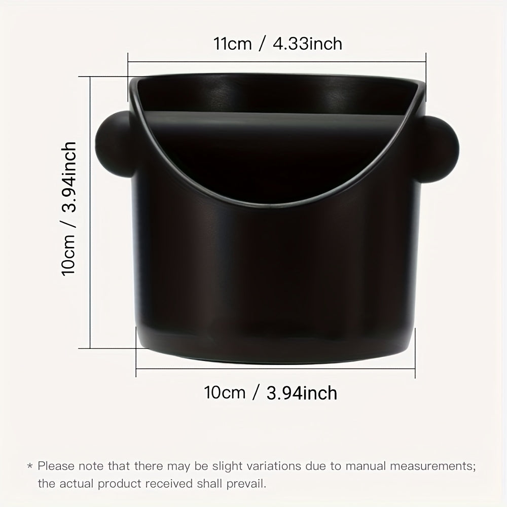 Espresso Knock Box Durable Plastic Coffee Grounds Bin Black Waste Organizer