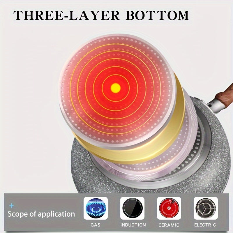 Japanese Cookware Set 4 Pieces Non-Stick Aluminum Skillets with Glass Lids