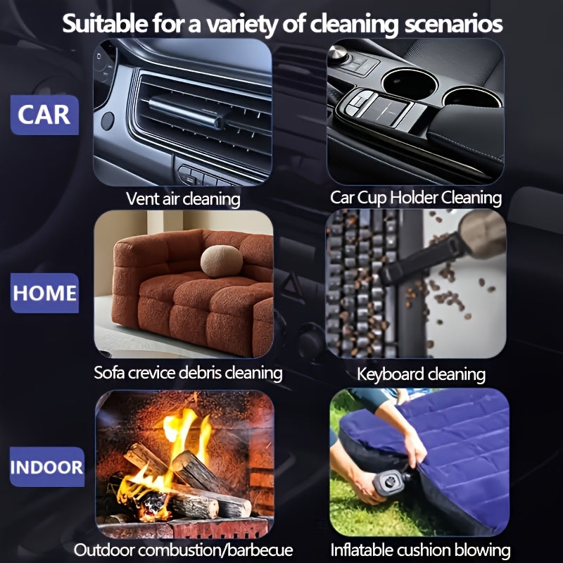 Handheld Dust and Snow Blower Portable USB Rechargeable with Adjustable Speeds