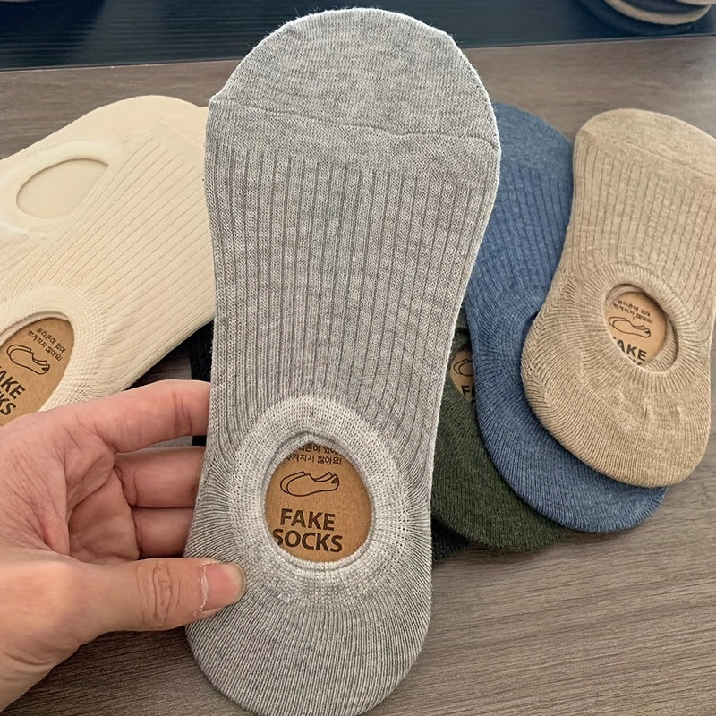 Men's Summer Short Socks 7 Pairs Breathable Sweat-Absorbing Non-Slip Boat Socks