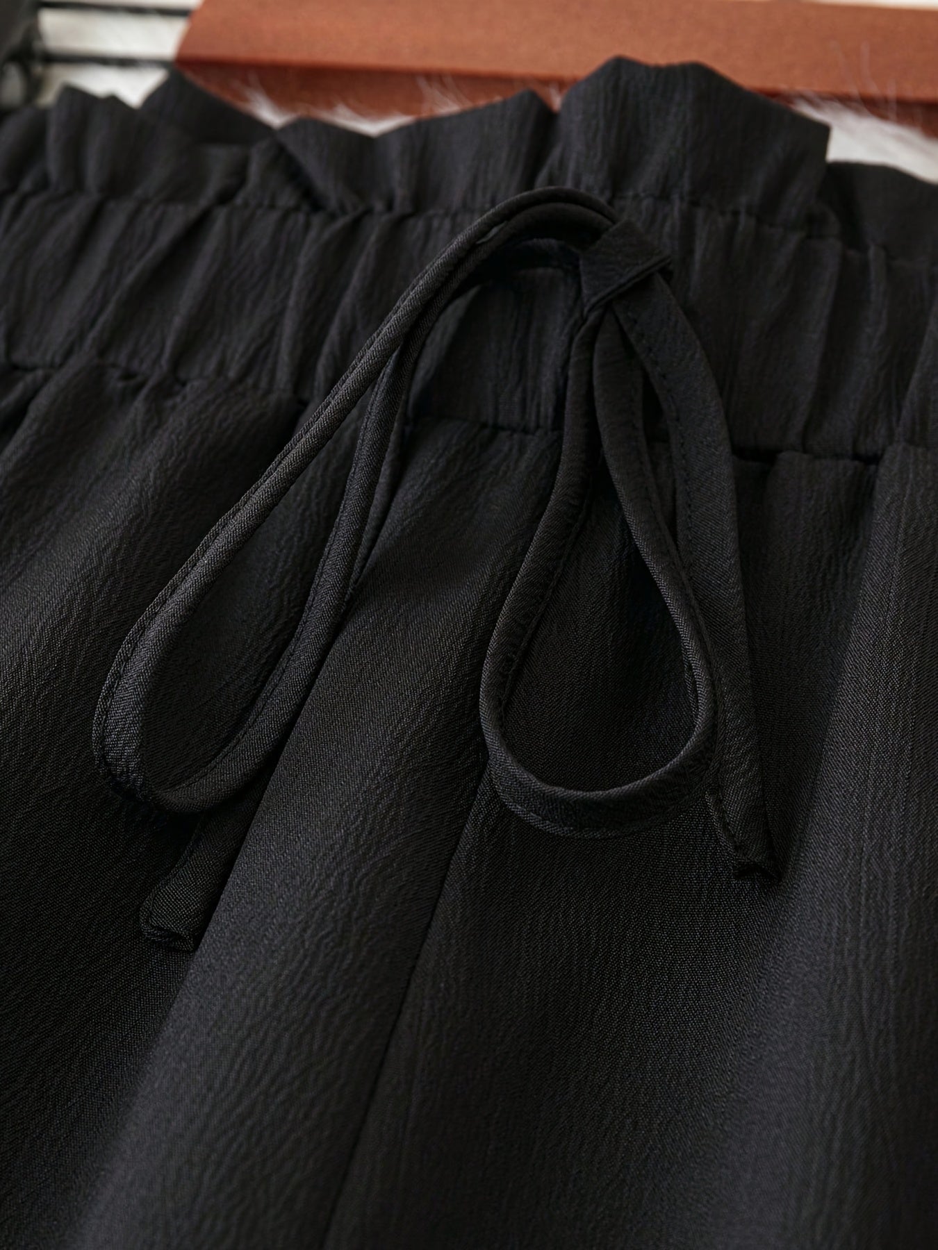 Pantalones de pierna ancha de talla grande con cinturilla de papel para ropa casual de primavera y verano