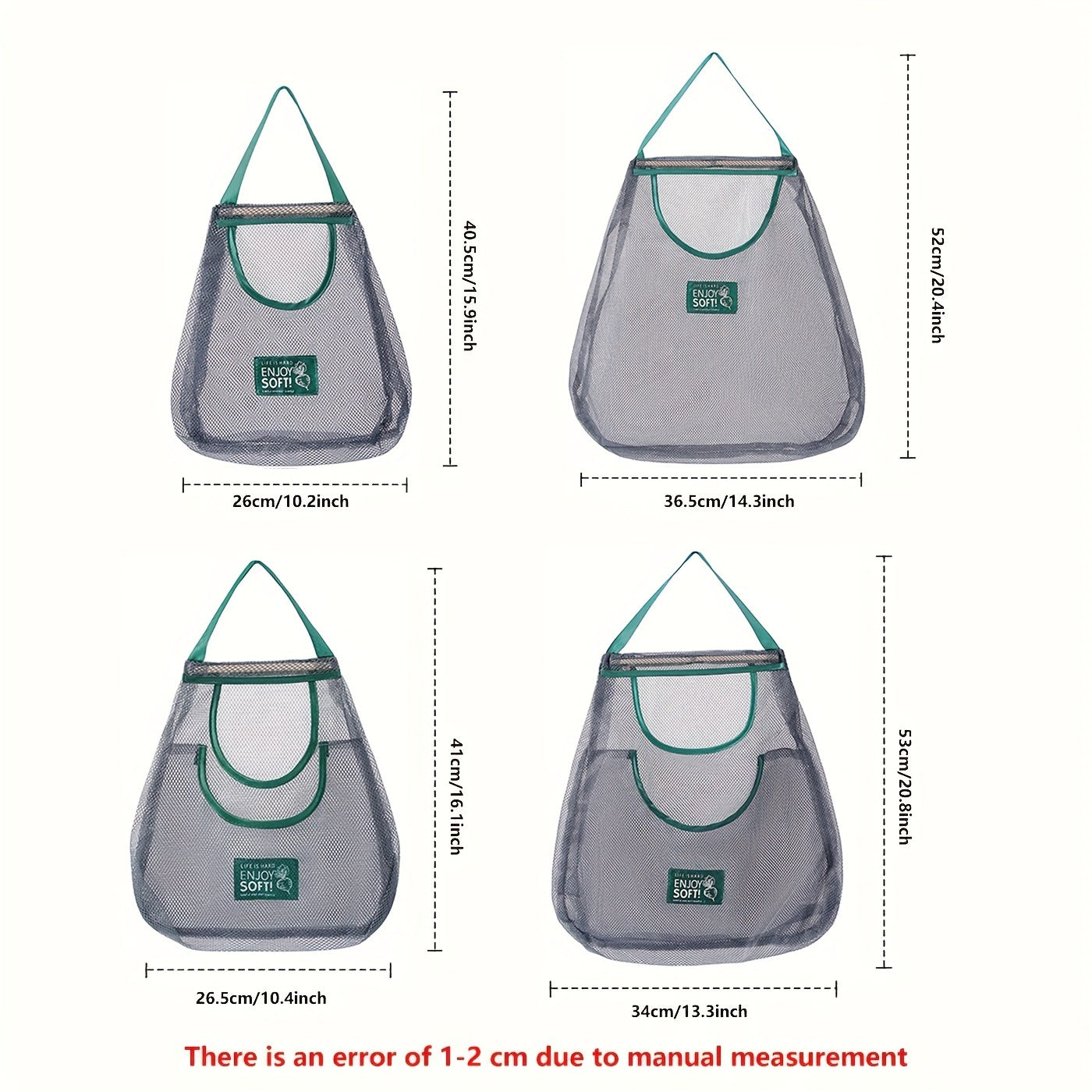 Bolsa de almacenamiento colgante de malla para frutas, verduras, ajo, jengibre, cebolla, organizador de cocina